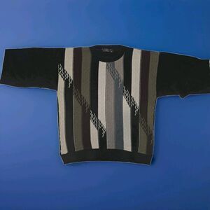 Vintage Coogi Style Sweater True 3D Men's SZ Med Protege Coll. Made In USA Knit